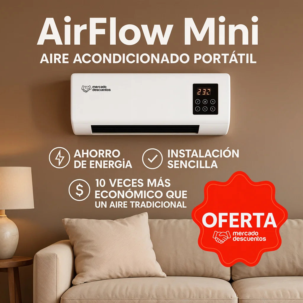 AirFlow Mini® - AIRE ACONDICIONADO PORTATIL (AHORRO DE ENERGÍA GARANTIZADO)