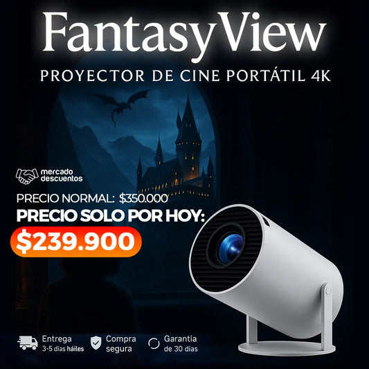 FantasyView 4k - Proyector de Cine Portátil